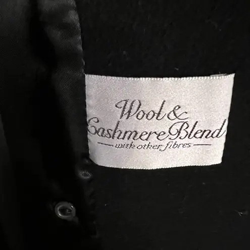 Vintage Harrod’s Women’s Cashmere Wool Blend Coat US Size 10 Petite Black