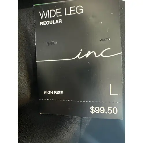 INC International Concepts Black Wide Leg Studded Trouser Pants LARGE NWT