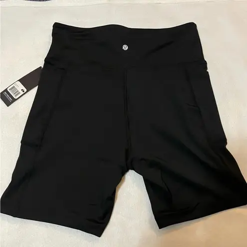 New! Bally Total Fitness Women's High Rise Pocket Shorts XL Black