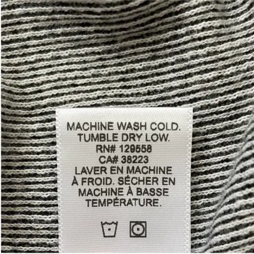 Sol Angeles Anthropologie Cold Shoulder Waffle Knit Midi Dress Gray Size Medium