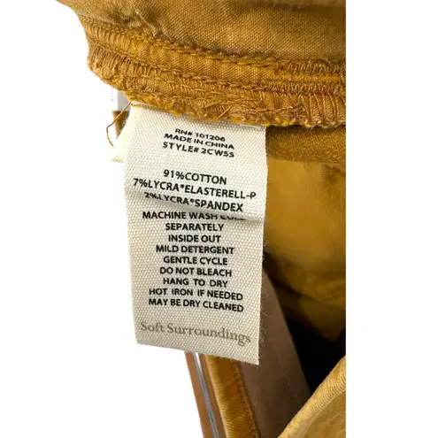 Soft Surroundings The Ultimate Pull On Straight Leg Jeans Mustard Yellow Size M