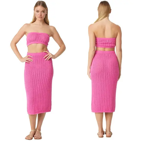 MISA Los Angeles Pink Skirt Set Tia Bandeau Top and Laya Skirt