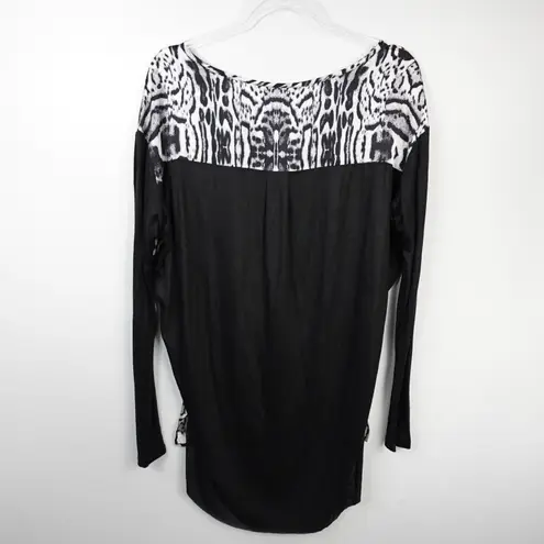 Thomas Wylde Black White Silk Long Sleeve Blouse Dress Neo