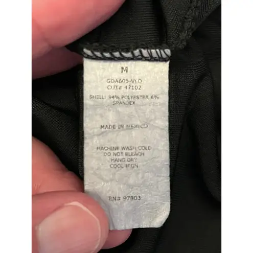 Green Envelope Dress Womens Medium Black Velvet Ruffle Sleeve Tunic Party