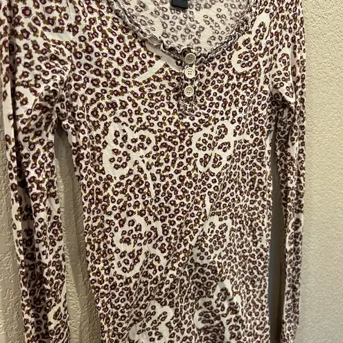 Marc by Marc Jacobs Floral Maroon and Cream Fitted Long Sleeve Blouse
