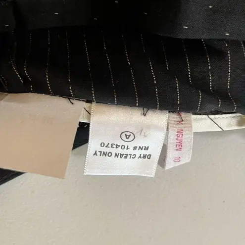 Tom K Nguyen Black Dot and Lace Embellished Wide Leg Trouser Pants NEW Y2K Sz 10