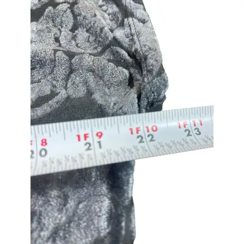 Ivanka Trump XL Gray Burnout Velvet Top Floral Damask Short Sleeve