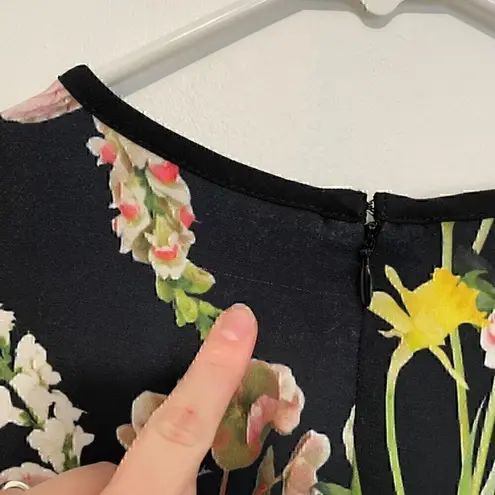 VICTORIA BECKHAM FOR TARGET English Floral Satin Dress Black Green Mini ALTERED Size M