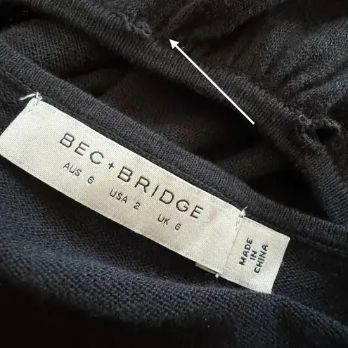 Bec & Bridge Knit Cutout Jimi Maxi Dress Black Size 2 with FLAW