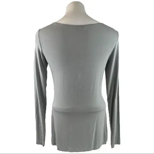 CAbi ✨ Drama Tee drape neck faux wrap sz large top gray✨