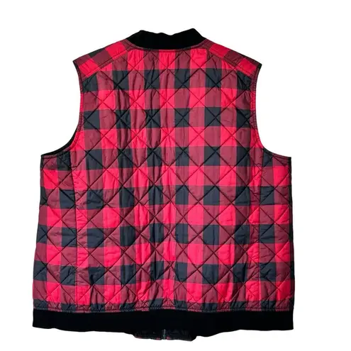 Ralph Lauren  2X down filled quilted buffalo check women's black red vest