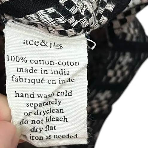 Ace & Jig Belted Midi Dress Women’s Size Small Black White Cotton Lightweight