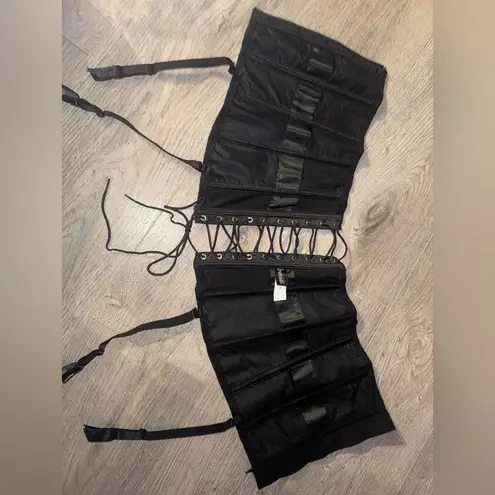 Frederick's of Hollywood Frederick’s of Hollywood Small Black Satin Zipper Corset Lace Top