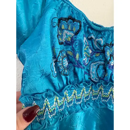 Heart soul Y2K Blue Fairy Peasant Top