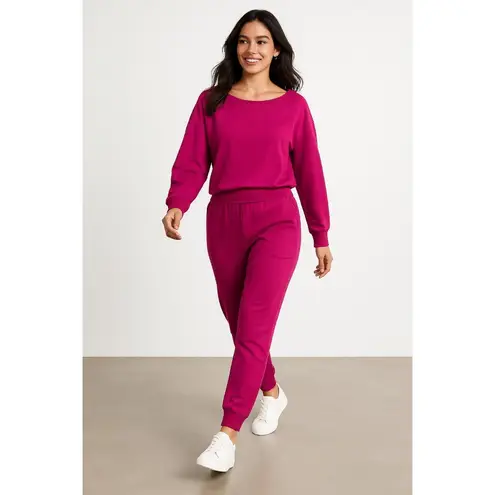 INC Size XL Scoop Neck Women's Jogger Tops and Matching Pants Color Pink - Image 3