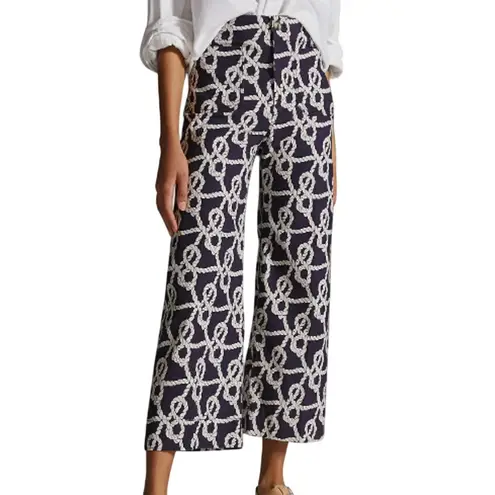 Maeve Anthropologie Colette Pant Women 28 Navy Blue Nautical Coastal Preppy