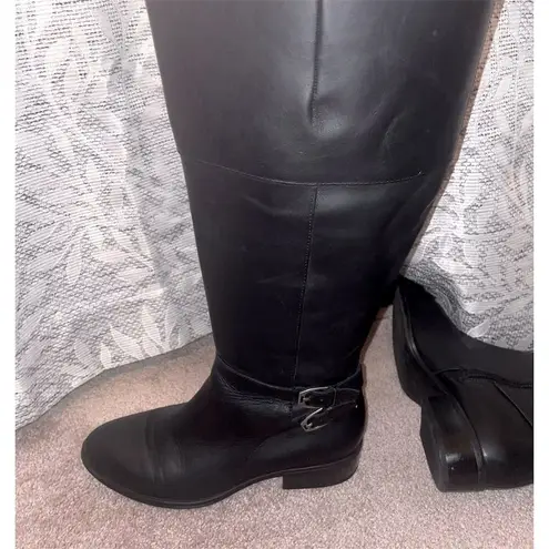 Ralph Lauren  Women's Black Riding Boots Size 6.5 Knee-High Zip