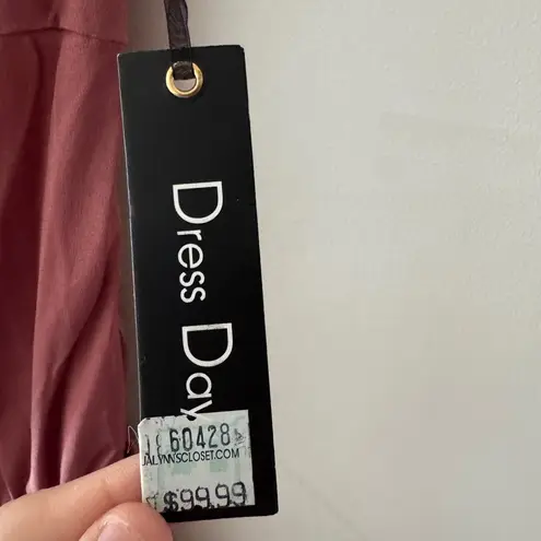 NEW! Dress Day Satin Pink Jumpsuit with One Off Shoulder Mauve Small