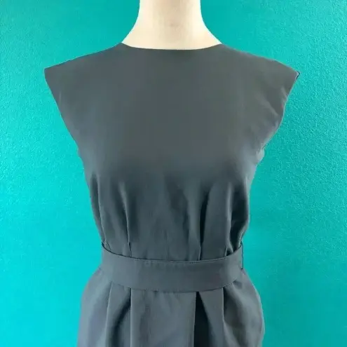 Brooks Brothers Brooks Bothers Blue Gray Crew Neck Belted Sheath Dress Career Office Wool 2P