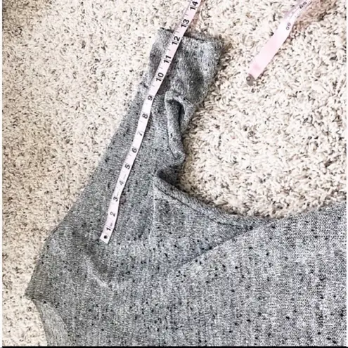 Alfani π high low lightweight 3/4 sleeve scoop neck gray sweater