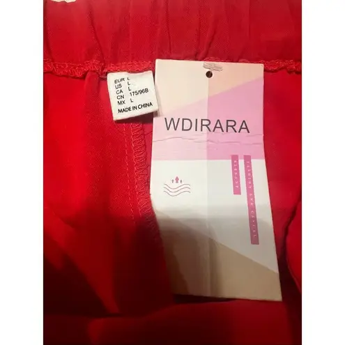 Wdirara Wrap/Apron Wide Leg Pants Red Sz L NWT Size L