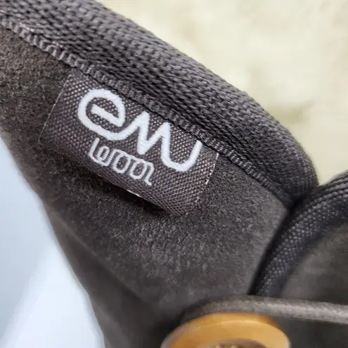 EMU Australia Nisha Button Brown Suede Merino Wool Mid Calf Winter Boots Size 8