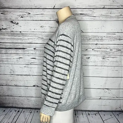 st. john's bay St. John’s Bay NWT Size PXXL Gray & Black Stripe Long Sleeve Sweater Top