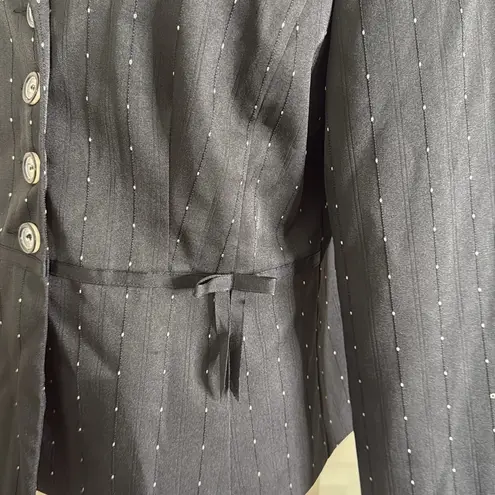 Y2k vintage bow detail clip dot blazer Black Size 10