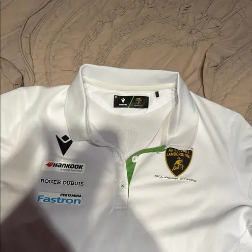 2025 Automobili Lamborghini Squadra Corse Women's Team Polo Shirt macacron White Size M