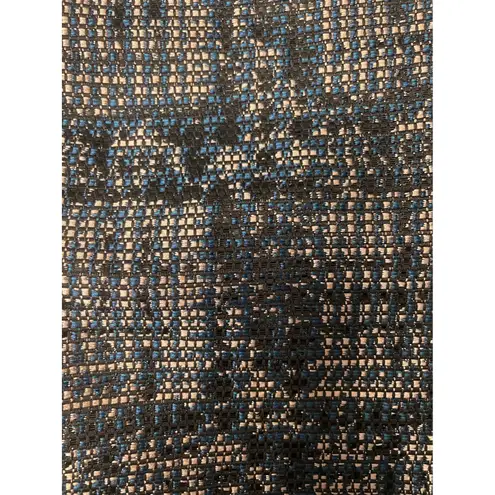 Hugo Boss Black Blue Metallic Textured Sheath Mini Skirt Size Small
