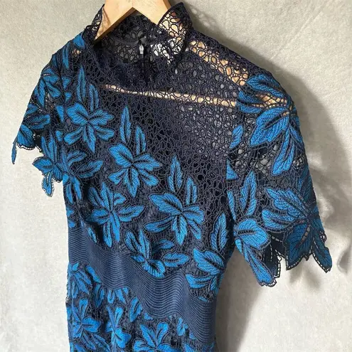 Sea New York Women's Floral Mosaic Fit N Flare Dress Blue Size 4