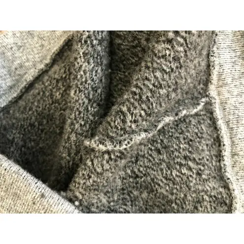 J Crew Small Funnel Cowl Wool Sweatshirt Sweater Wool Blend Gray Pocket Lined