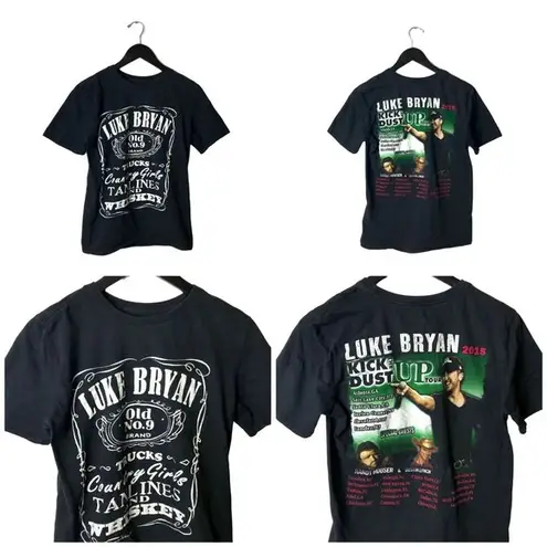 2015 Luke Bryan Kick Dust Up Tour T Shirt Artist Graphic Tee M Size M