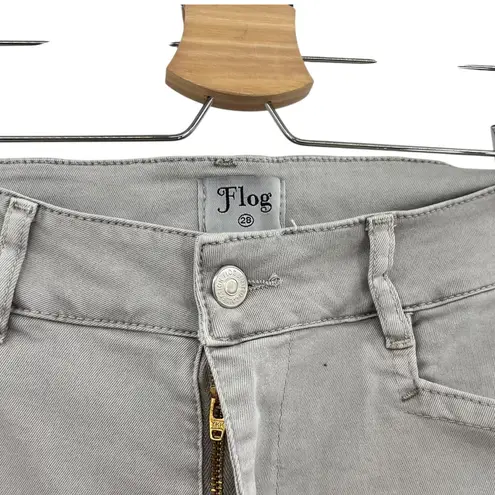 Bevy Flog Kim Cargo Shorts Pockets Cotton Stretch Gray Size 28