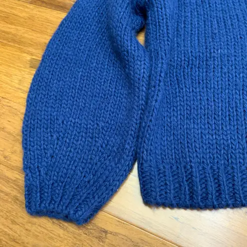 Elan Sweater Knit Pullover Pink Heart Royal Blue Long Sleeve Womens Size Large