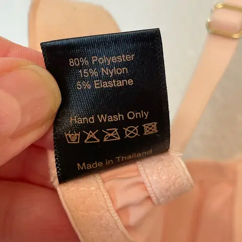 PLAYBOY by Coco de Mer Pinup Catch Me Satin Underwired Bra Baby Pink Size 32 B