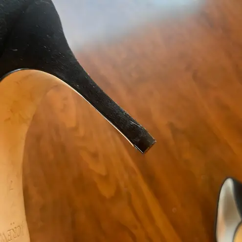 J.Crew  Black Suede D'Orsay Heels