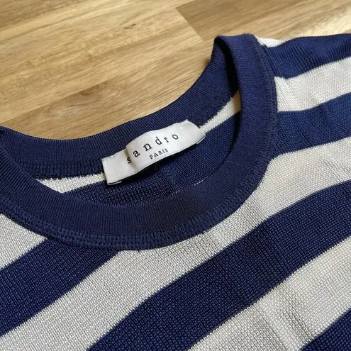 Sandro Striped Navy Flare Summer Dress Size 1