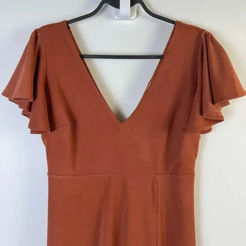 Birdy Grey Hannah Dress Medium Terracotta Fall Wedding Boho Bridesmaid Gown Long