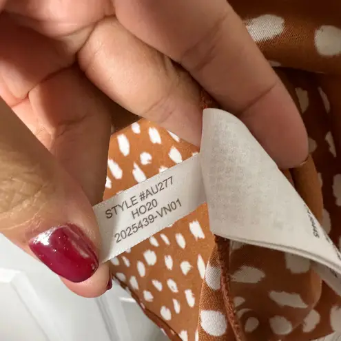 J. Crew Drapey Ruffleneck Top in Brushstroke Printed 365 Crepe XS Orange