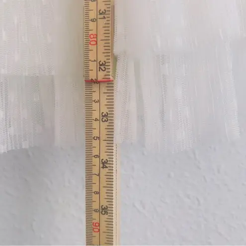 Endless Rose Women’s Swiss Dot Rushed Long Sleeve Mini Dress Size M White