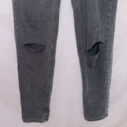 BDG  Urban Outfitters black gray wash denim high waisted straight leg mom jean