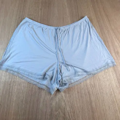 Victoria's Secret Victoria’s Secret Pajama Set Womens Large Gray Lace Trim Button Top & Shorts