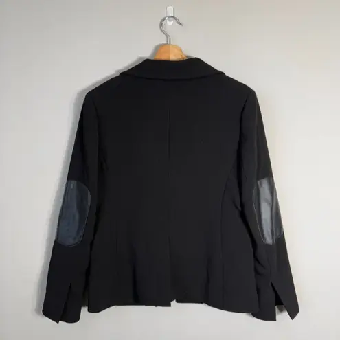 Drew NWT Midas Faux Leather Elbow Patch Blazer Jacket Women's Small Black Career