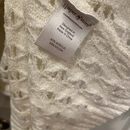 NWT Uncharted Threads Size XL Cream Stretchy Knit Crochet Terry Cover Up Dress White