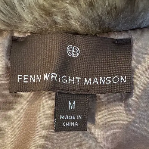 Fenn Wright Manson Faux Fur Vest Womens Medium Sleeveless Brown Tan Outerwear