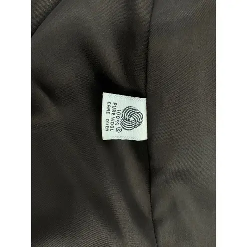 Vintage Ashley Scott Wool Blend Herringbone Tweed Blazer Coat Double Breasted Brown Size M