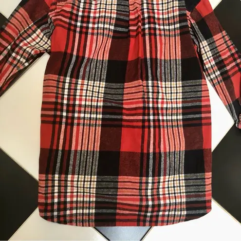 Scotch & Soda Plaid Shacket Oversized Button Down Shirt Jacket Red Black Grunge - Image 14