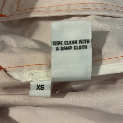 Jane Post Lightweight Rain Parka in Glossy Tangerine Orange Size XS