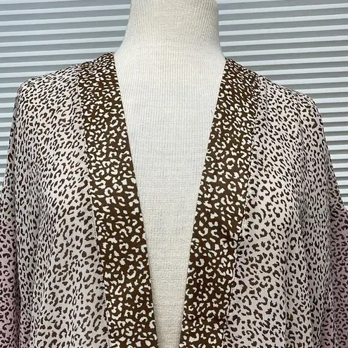 Mystree NWT Tan Cream Pink Cheetah Animal Print Kimono Size S/M